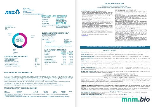 Samoa ANZ Bank wyciąg z kredytu hipotecznego w formatach Word i PDF 1-2